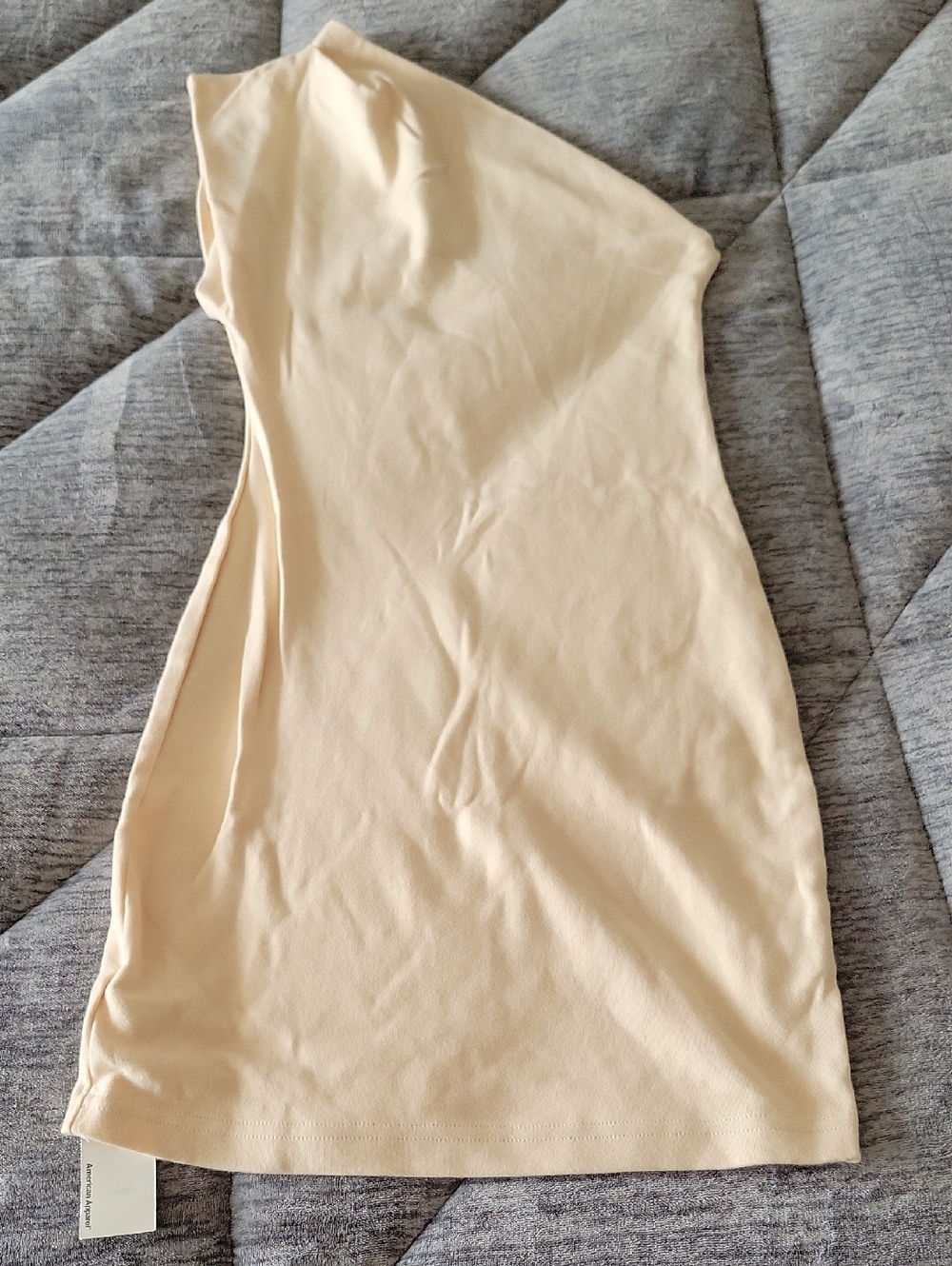 NWT American Apparel Cream Interlock Assymetrical Dress Size XS/S